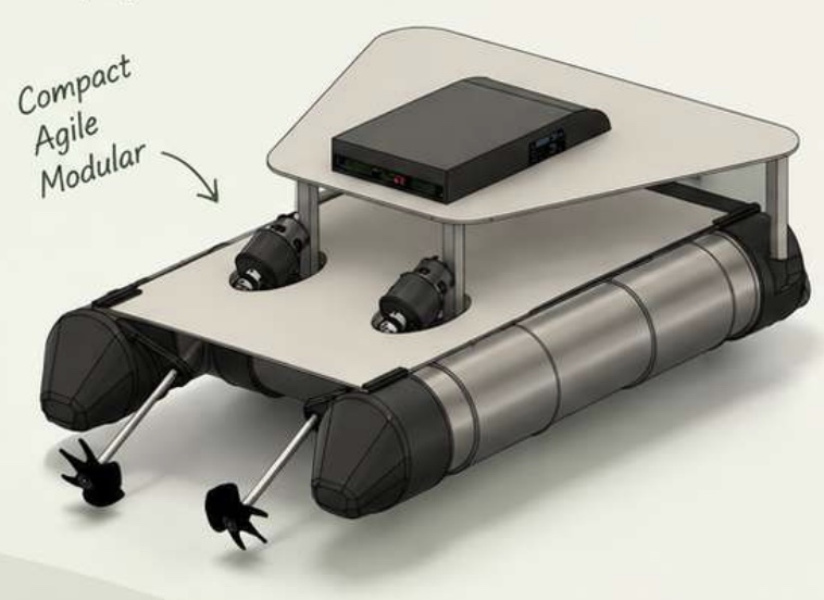 SCRUB V4 configurable water-analytics bot illustration from the pitch deck